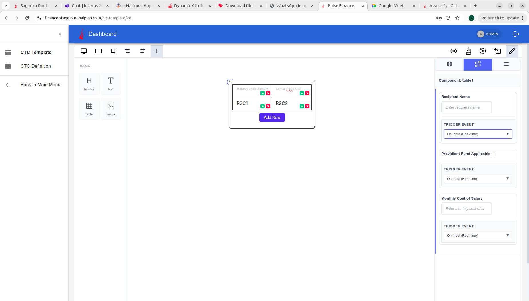 Dynamic Attributes in Table Component