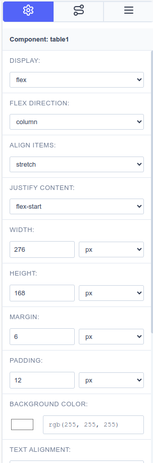 Settings Panel Detail